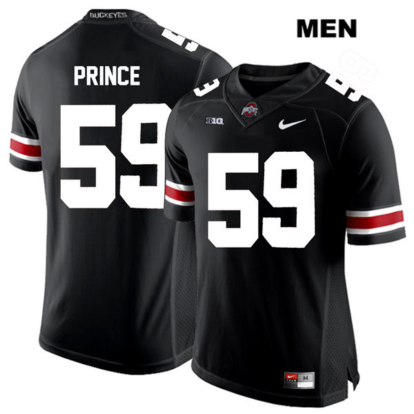 Ohio State Buckeyes Men's Isaiah Prince #59 White Number Black Authentic Nike College NCAA Stitched Football Jersey RI19W43LP
